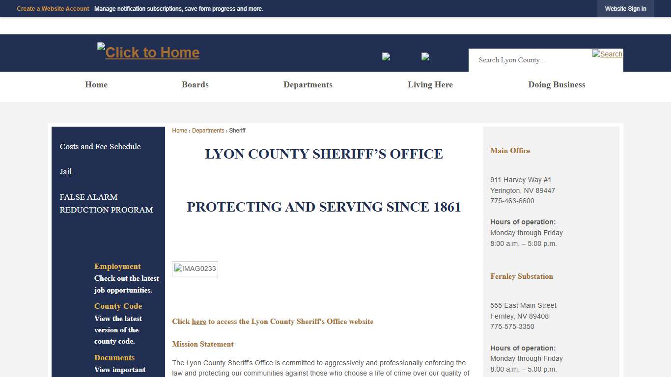 Sheriff | Lyon County, NV - Official Website