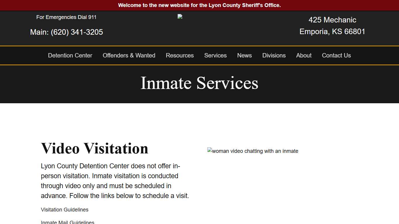 Inmate Services - Lyon County Sheriff's Office